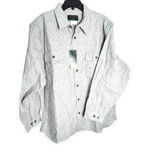 Field & Stream 1871 Men’s Large Grey Heather Button-Up Shirt –Cotton Rayon Blend
